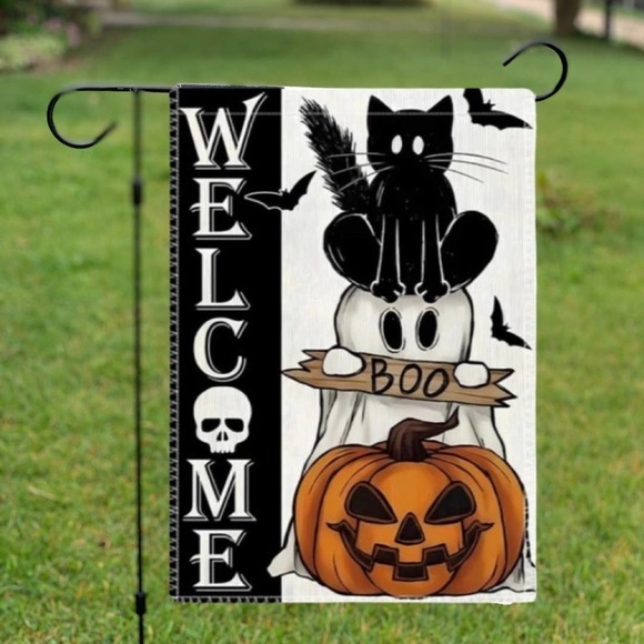 Halloween Garden Flag Boo Garden Halloween Decorations Halloween Porch Sign - Picture 2 of 4